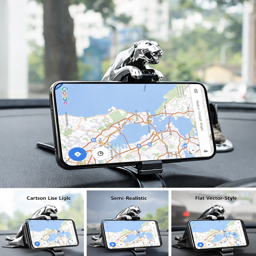 Premium Jaguar Design HUD Car Mobile Phone Holder