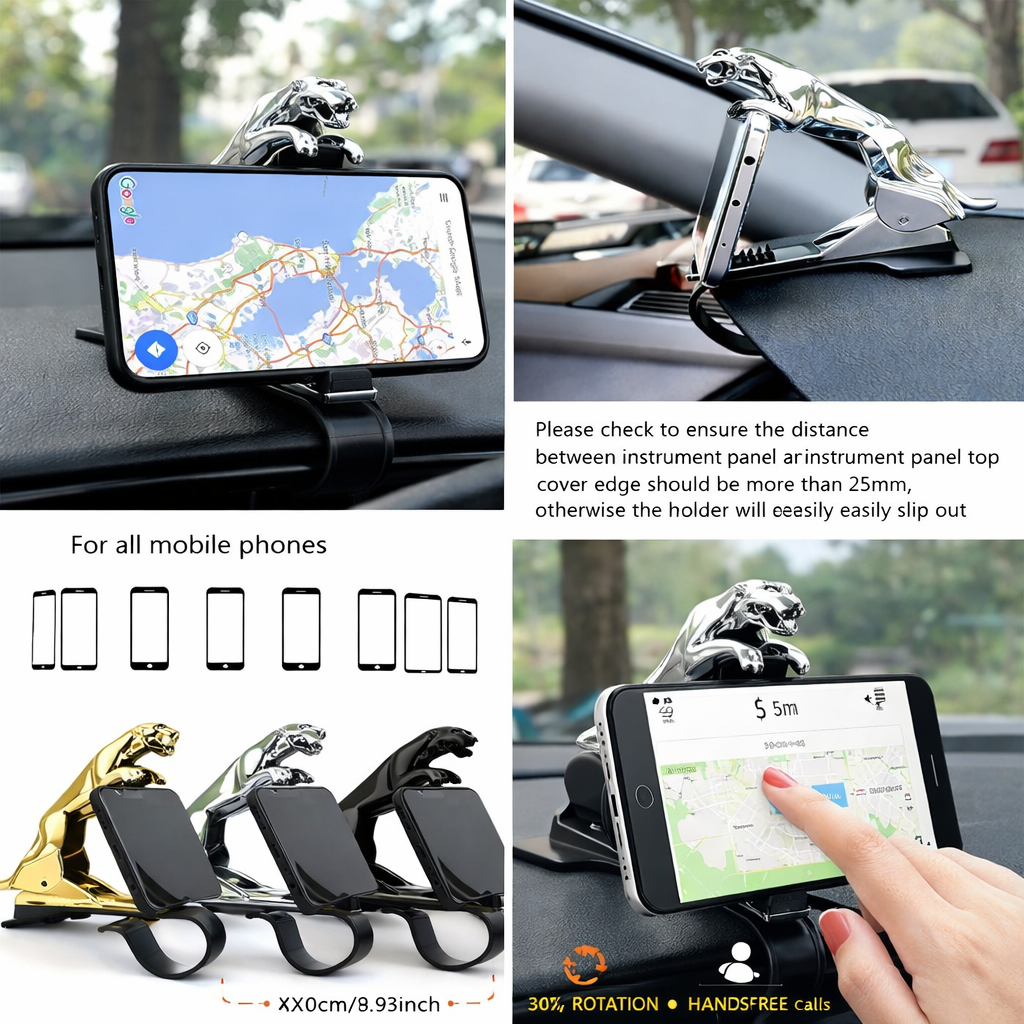 Premium Jaguar Design HUD Car Mobile Phone Holder